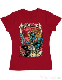 Tricou ADLER dama Heavy Guitar Rosu