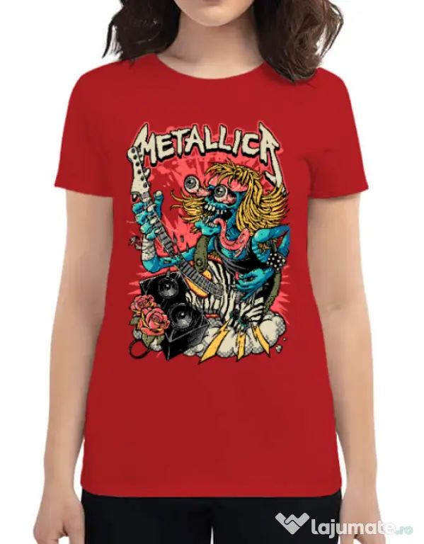 Tricou ADLER dama Heavy Guitar Rosu