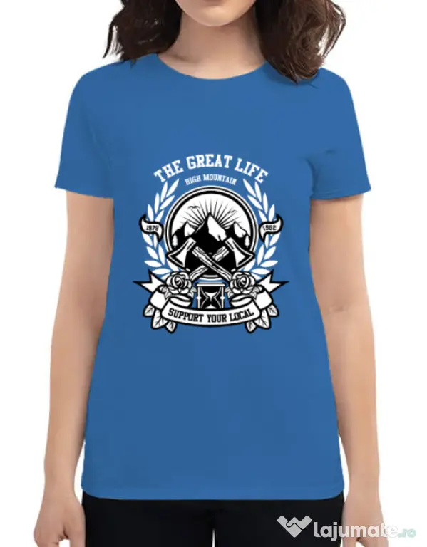 Tricou ADLER dama Axe Albastru azuriu