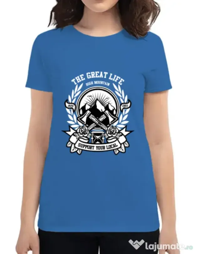 Tricou ADLER dama Axe Albastru azuriu