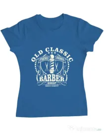 Tricou ADLER dama Old Classic Barber Albastru azuriu