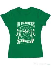 Tricou ADLER dama In Barbers We Trust Verde mediu