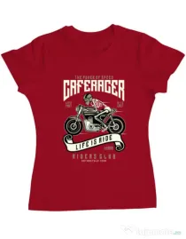 Tricou ADLER dama Speed of Caferacer Rosu