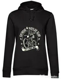 Hoodie dama cu gluga Lets Ride Bike Negru