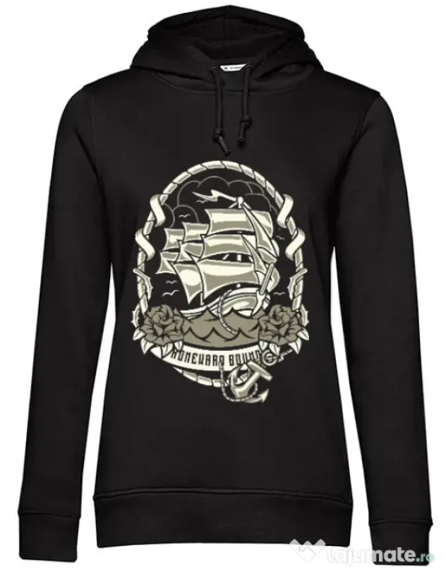 Hoodie dama cu gluga Ship Negru