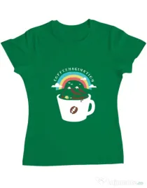 Tricou ADLER dama Coffeemagination Verde mediu