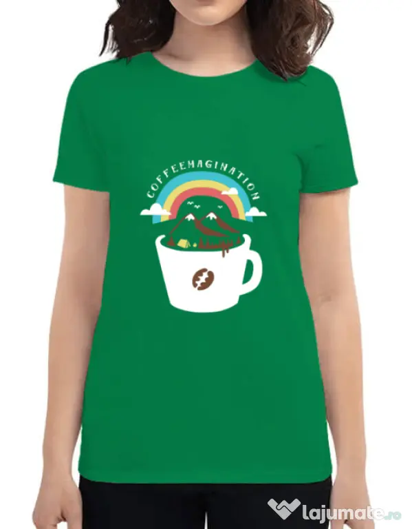Tricou ADLER dama Coffeemagination Verde mediu