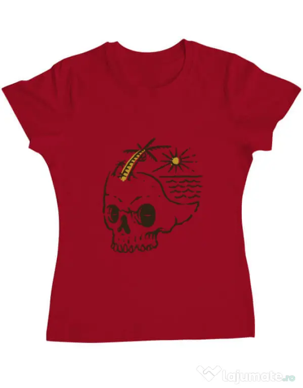 Tricou ADLER dama Skull Island Rosu