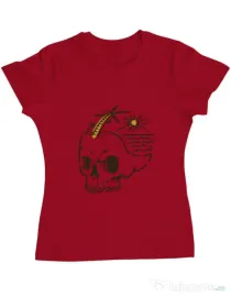 Tricou ADLER dama Skull Island Rosu