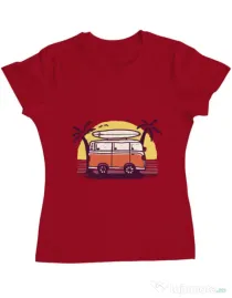 Tricou ADLER dama Sunset Van Rosu