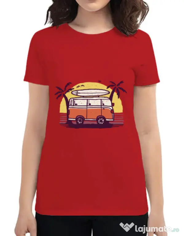 Tricou ADLER dama Sunset Van Rosu