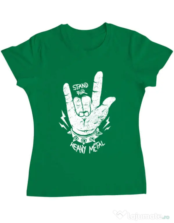 Tricou ADLER dama Stand for heavy metal Verde mediu
