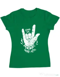 Tricou ADLER dama Stand for heavy metal Verde mediu