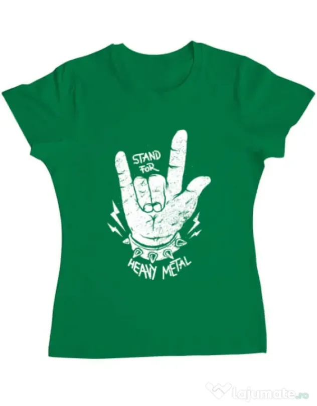 Tricou ADLER dama Stand for heavy metal Verde mediu