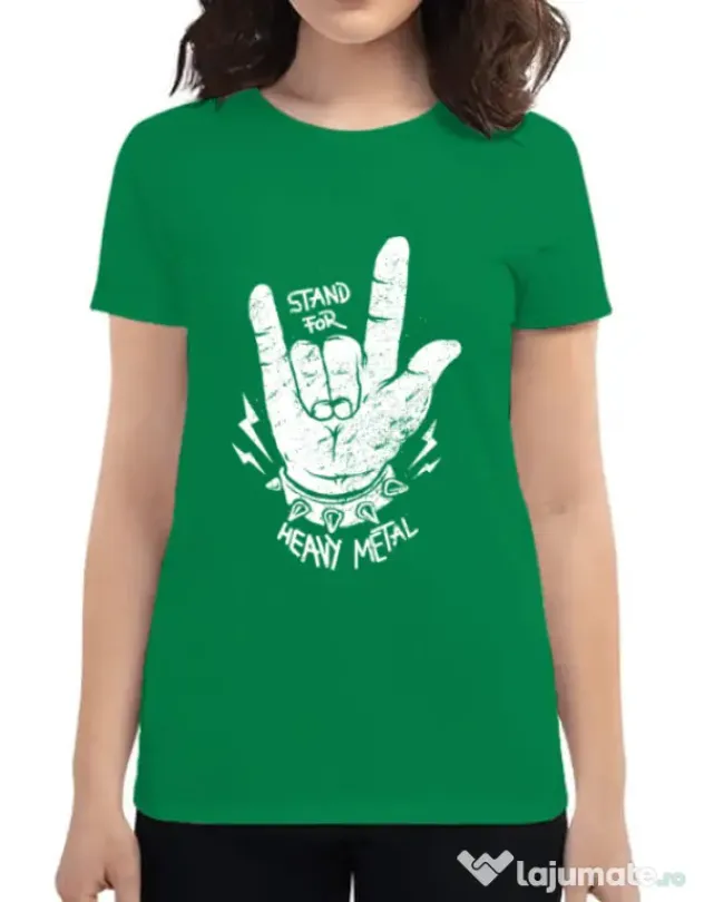 Tricou ADLER dama Stand for heavy metal Verde mediu
