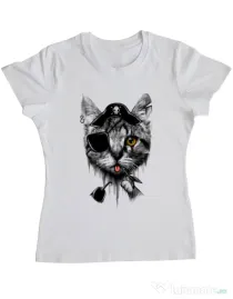 Tricou ADLER dama Piratecat Alb