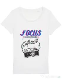 Tricou STANLEY STELLA dama Focus and than Capture it Alb