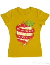 Tricou ADLER dama You are the apple of my eye Galben