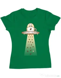 Tricou ADLER dama Alien Coffee Invasion Verde mediu