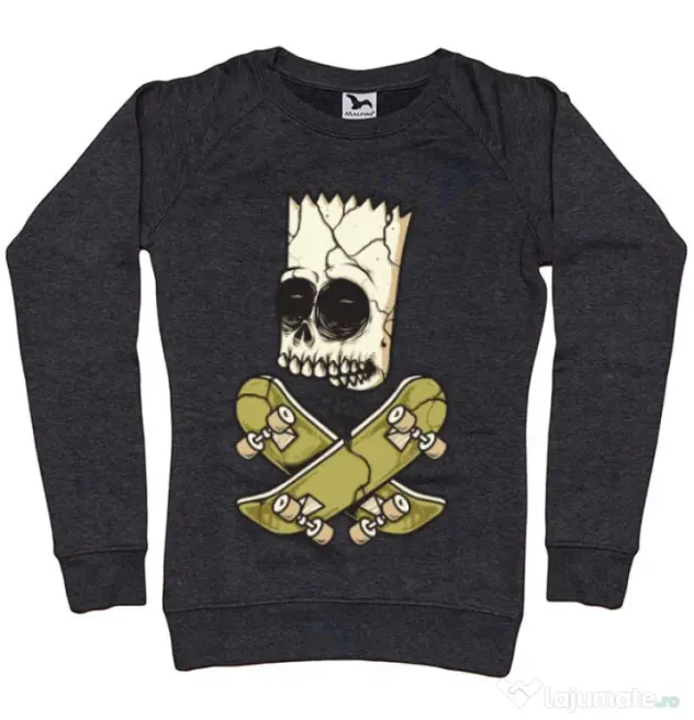Bluza ADLER dama Death of Skateboarder Negru melanj
