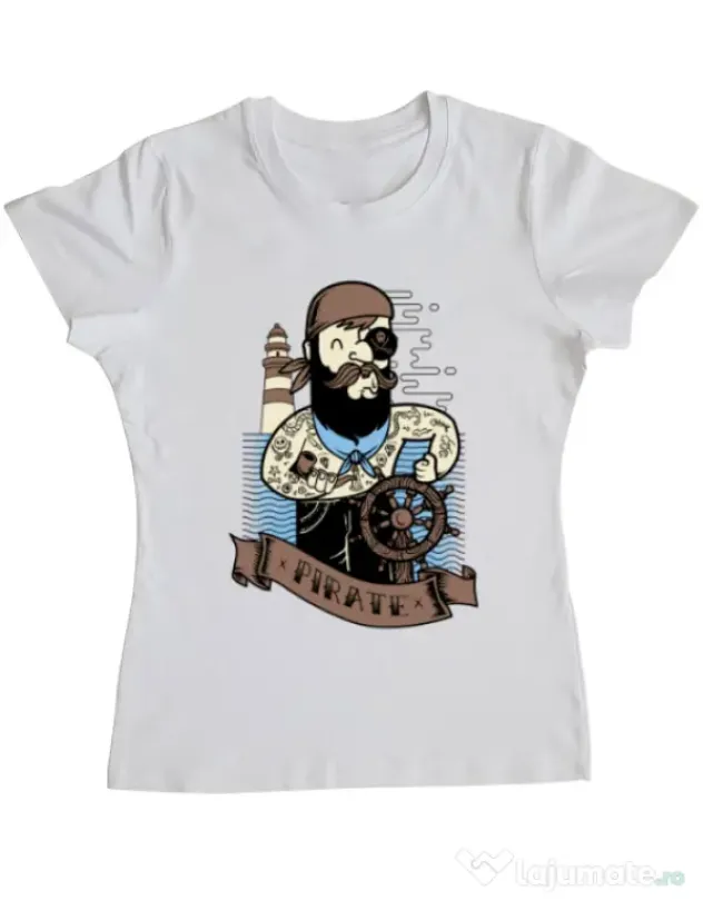 Tricou ADLER dama Adventure of the Sea Alb