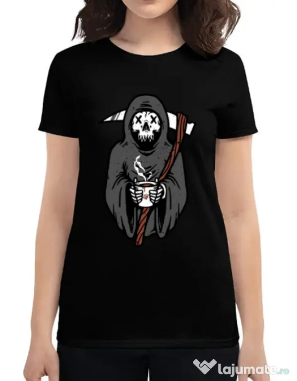 Tricou ADLER dama Coffee Reaper Negru