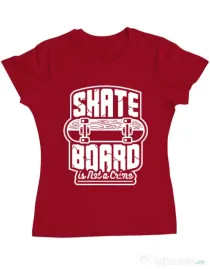 Tricou ADLER dama Skate Board Rosu