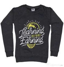 Bluza ADLER dama Learning Before Earning Negru melanj