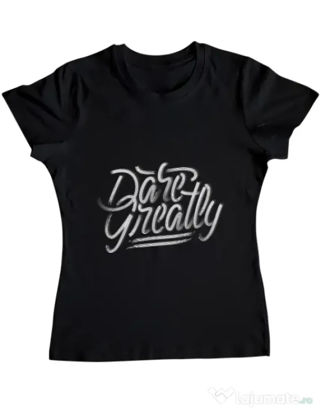Tricou ADLER dama Dare Greatly Negru