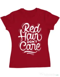 Tricou ADLER dama Red Hair Dont Care Rosu