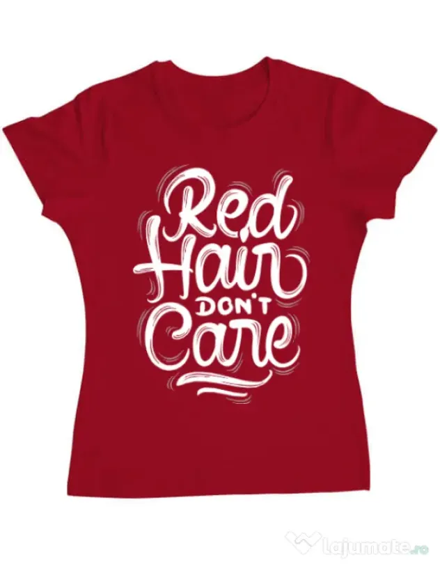 Tricou ADLER dama Red Hair Dont Care Rosu