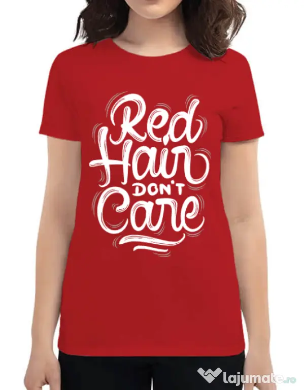 Tricou ADLER dama Red Hair Dont Care Rosu