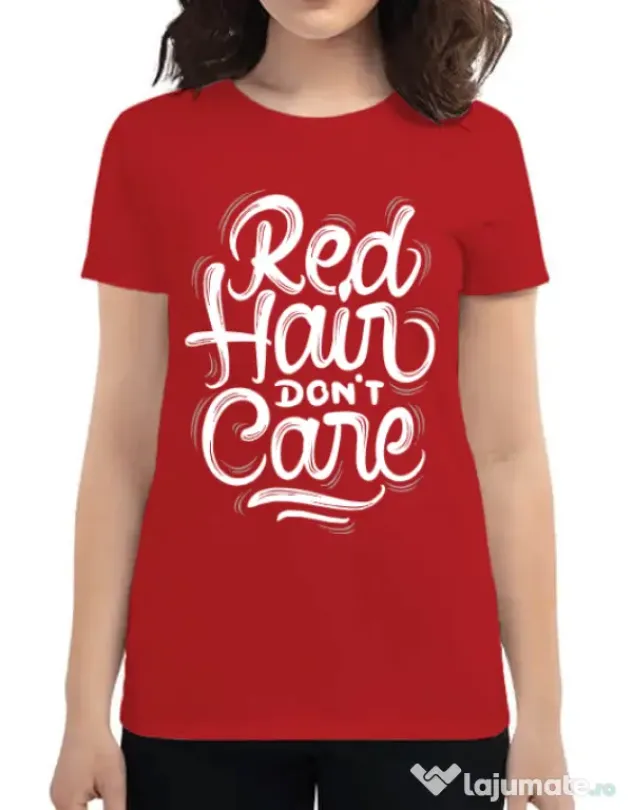 Tricou ADLER dama Red Hair Dont Care Rosu