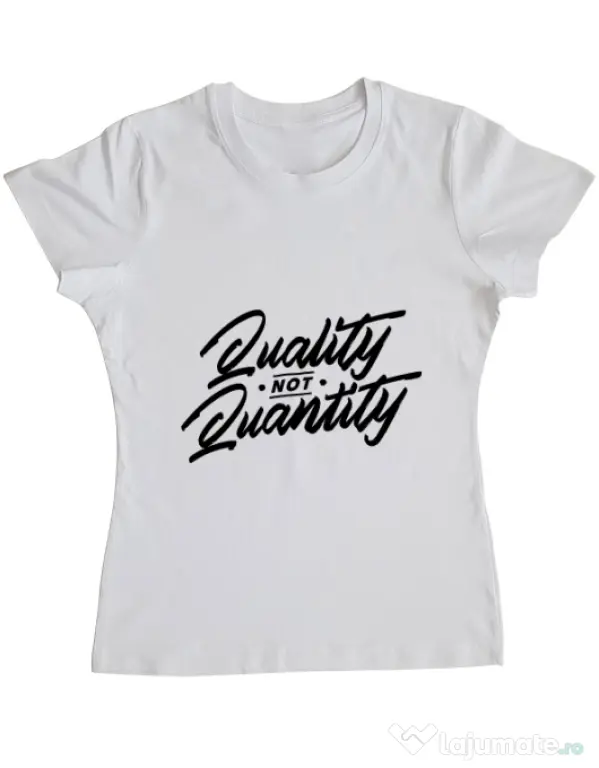Tricou ADLER dama Quality not quantity Alb