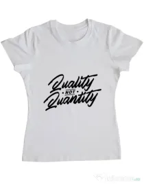 Tricou ADLER dama Quality not quantity Alb