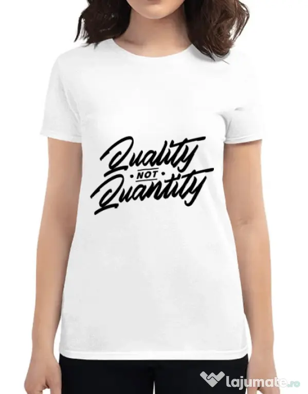 Tricou ADLER dama Quality not quantity Alb