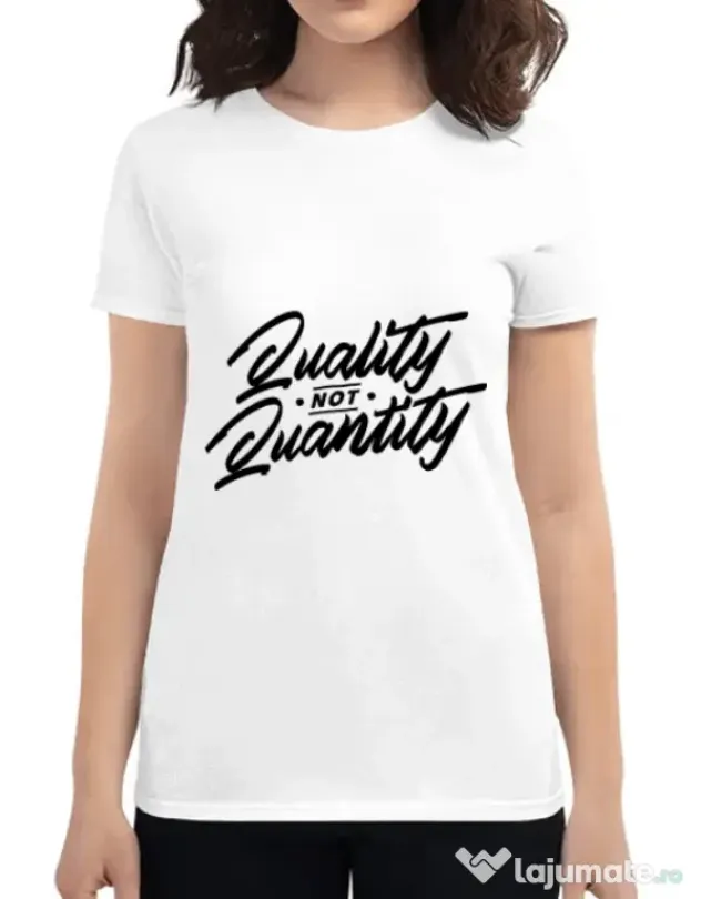 Tricou ADLER dama Quality not quantity Alb
