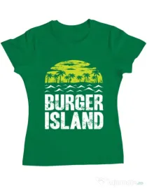 Tricou ADLER dama Burger island Verde mediu