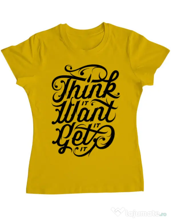 Tricou ADLER dama Think it Galben
