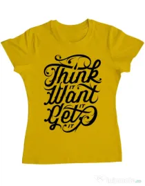 Tricou ADLER dama Think it Galben