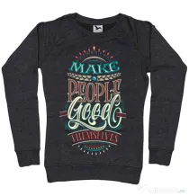 Bluza ADLER dama Make people feel good Negru melanj