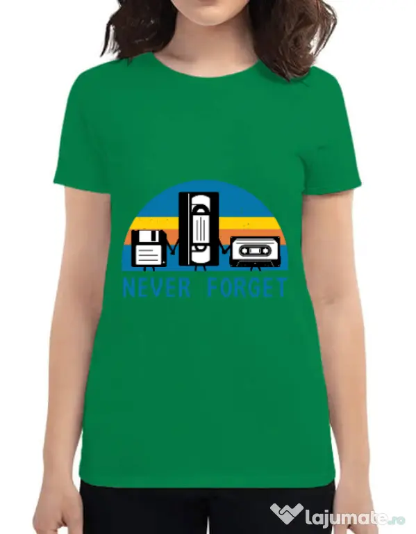 Tricou ADLER dama Never forget Verde mediu