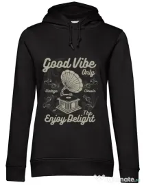Hoodie dama cu gluga Good Vibe Only Negru