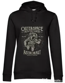 Hoodie dama cu gluga Astronaut Negru