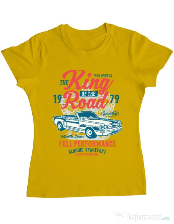 Tricou ADLER dama King Of The Road Galben