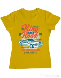 Tricou ADLER dama King Of The Road Galben