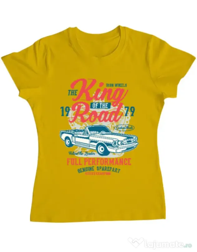 Tricou ADLER dama King Of The Road Galben