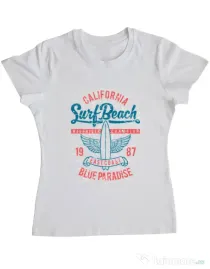 Tricou ADLER dama Surf Beach Alb
