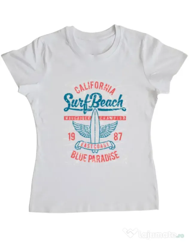 Tricou ADLER dama Surf Beach Alb