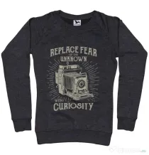 Bluza ADLER dama Replace Fear Negru melanj